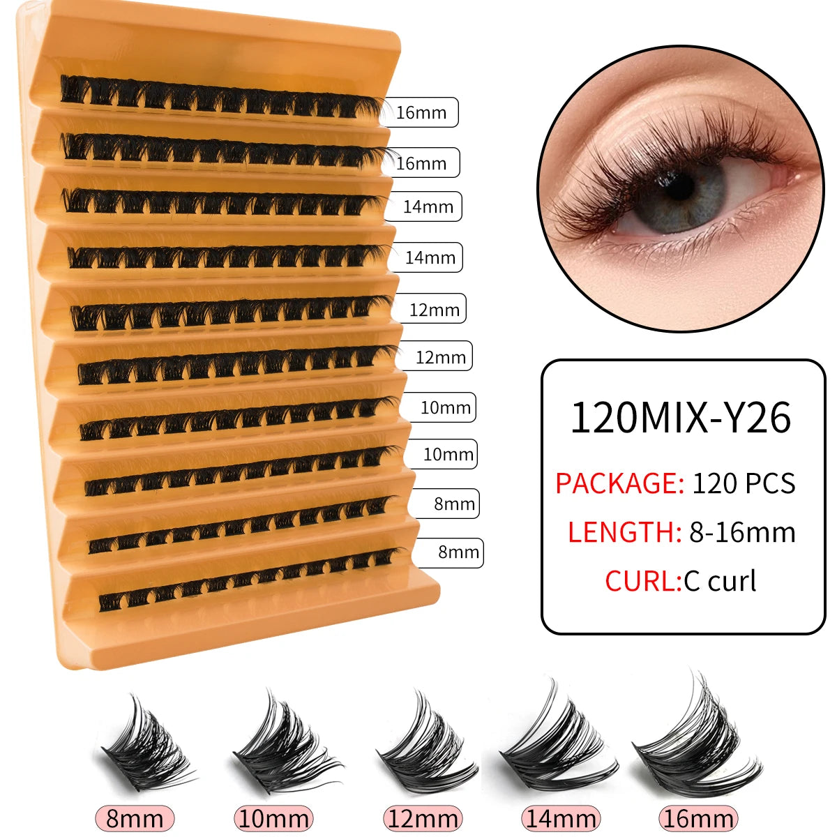 YSDO 10/14 Rows Natural Eyelash Extension Premade Volume Fans Individual Lashes Mink False Eyelashes Cluster Lashes Makeup Cilia