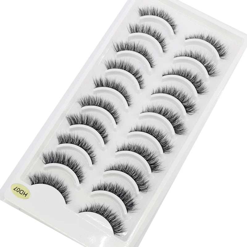 10 Pairs Natural Long False Eyelashes Fake Lashes Makeup 3d Mink Lashes Extension Short Eyelash Mink Eyelashes for Beauty