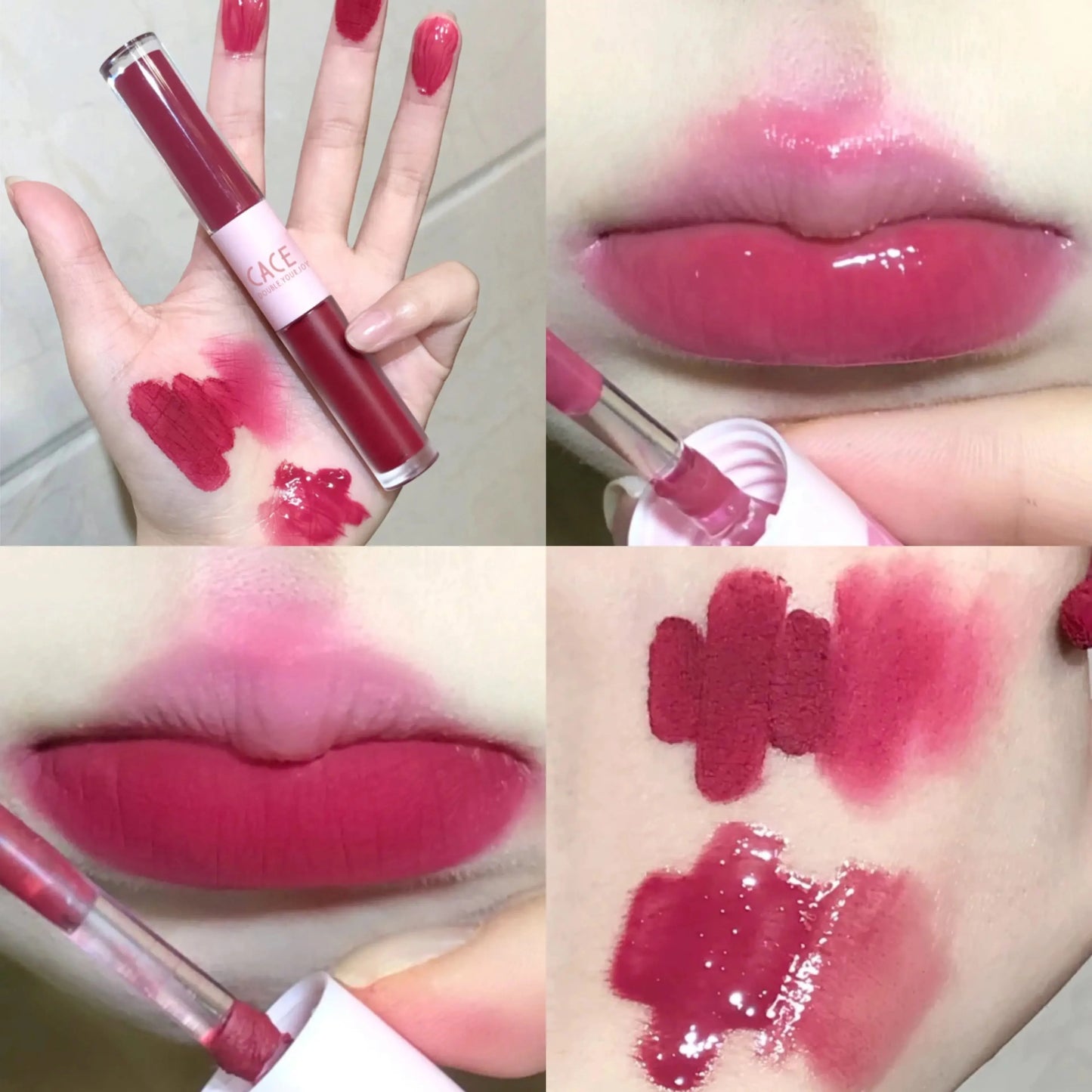 CACE Double Head Lip Gloss Sexy Red Lip Makeup