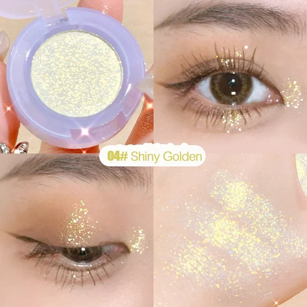 Diamond Glitter Monochrome Eyeshadow Palette Discoloration Eyeshadow Highlighter Sequins Waterproof