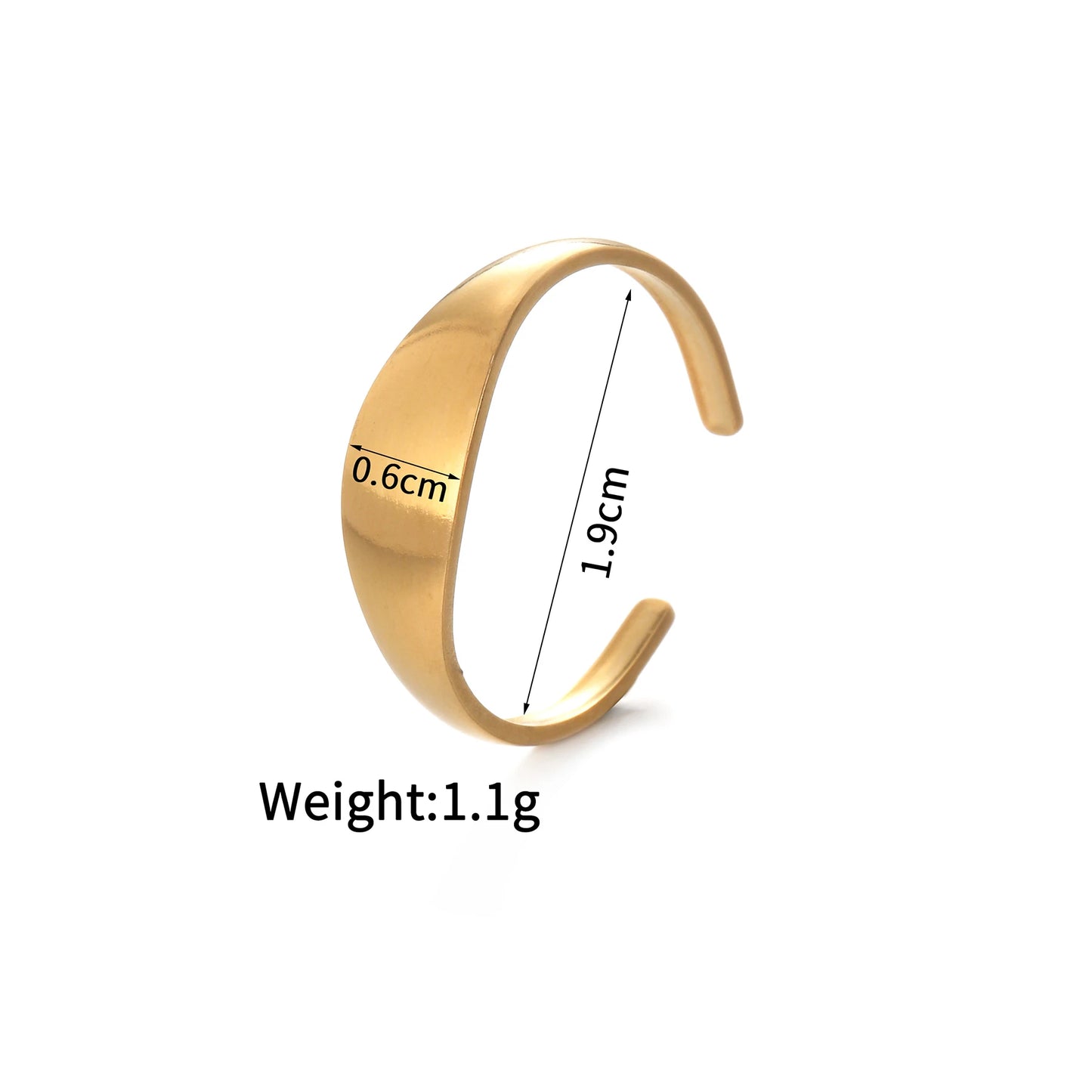 Fashion Vintage 18K Gold Plated Open Rings For Men Women Stainless Steel Temperament Couple Ring Anillo Birthday Jewelry Gifts