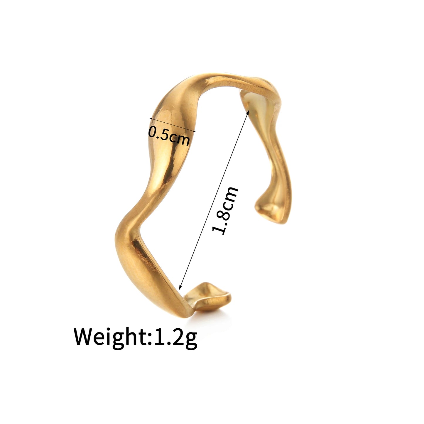 Fashion Vintage 18K Gold Plated Open Rings For Men Women Stainless Steel Temperament Couple Ring Anillo Birthday Jewelry Gifts