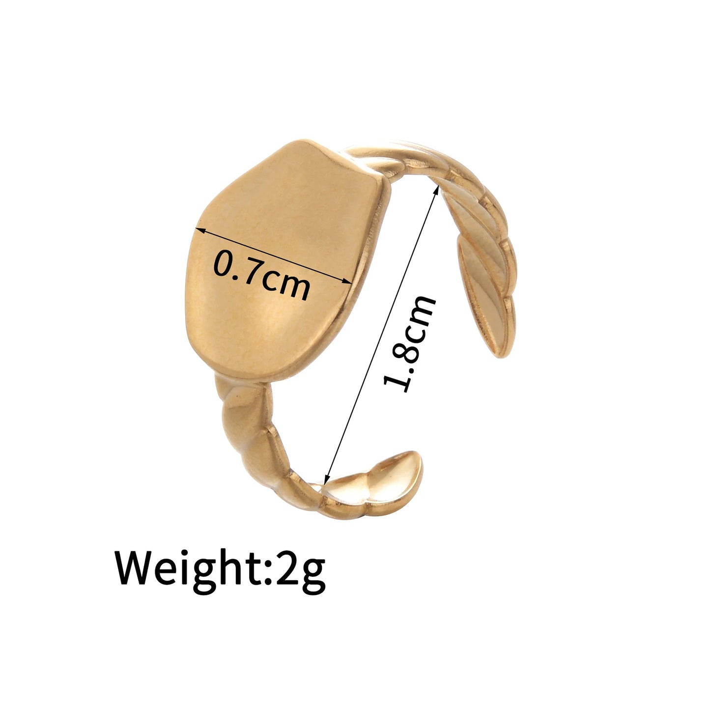 Fashion Vintage 18K Gold Plated Open Rings For Men Women Stainless Steel Temperament Couple Ring Anillo Birthday Jewelry Gifts