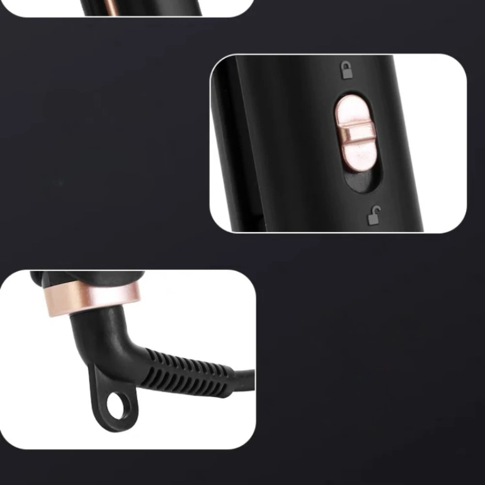 2 In 1 Hair Straightener & Curler Small Flat Iron Ceramic Hair Crimper Corrugation Short Hair