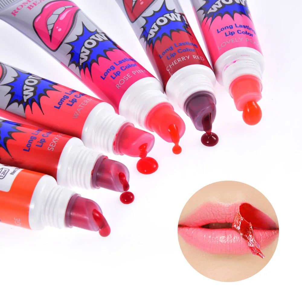 6 Colors Amazing Peel Off Liquid Lipstick