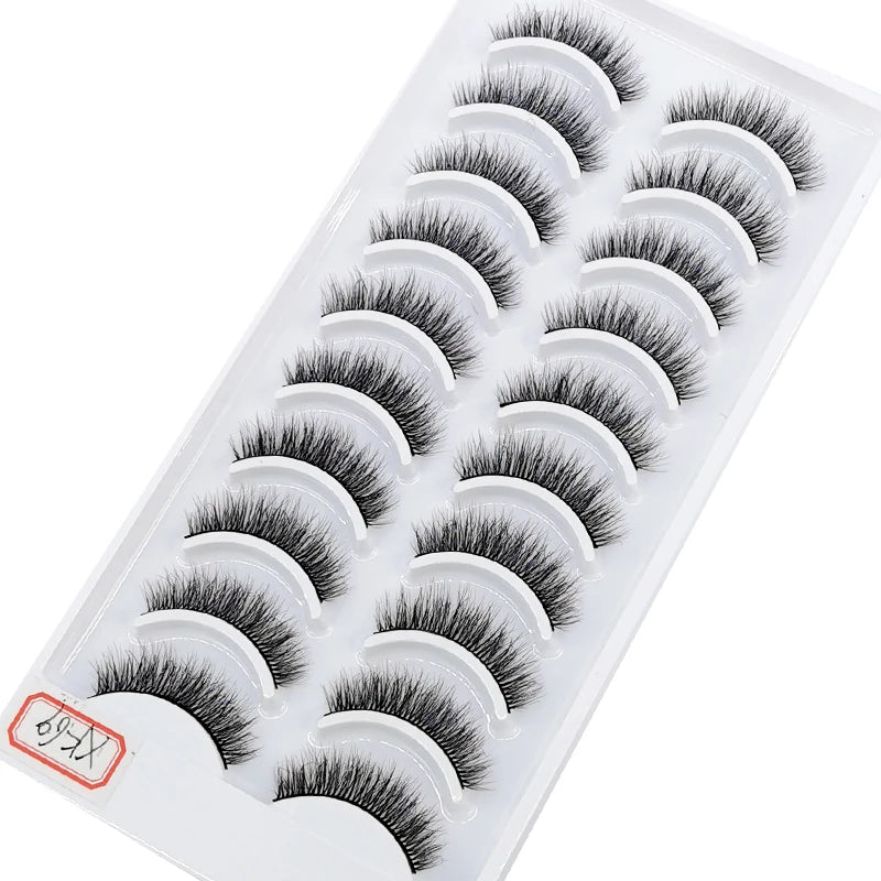 10 Pairs Natural Long False Eyelashes Fake Lashes Makeup 3d Mink Lashes Extension Short Eyelash Mink Eyelashes for Beauty