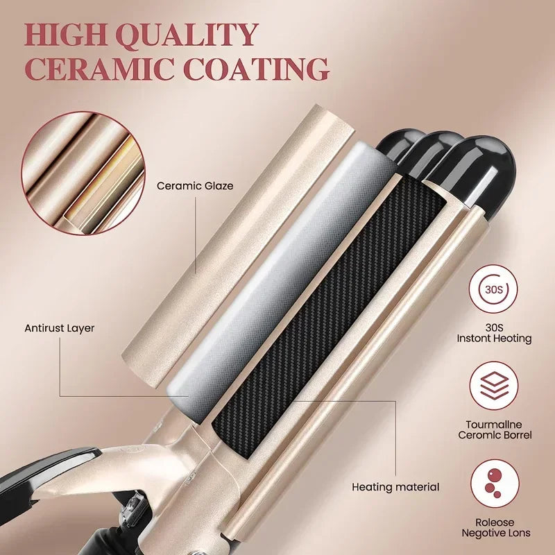 Professional Hair Curling Iron Ceramic Triple Barrel Hair Curler Irons Hair Wave Waver Styling