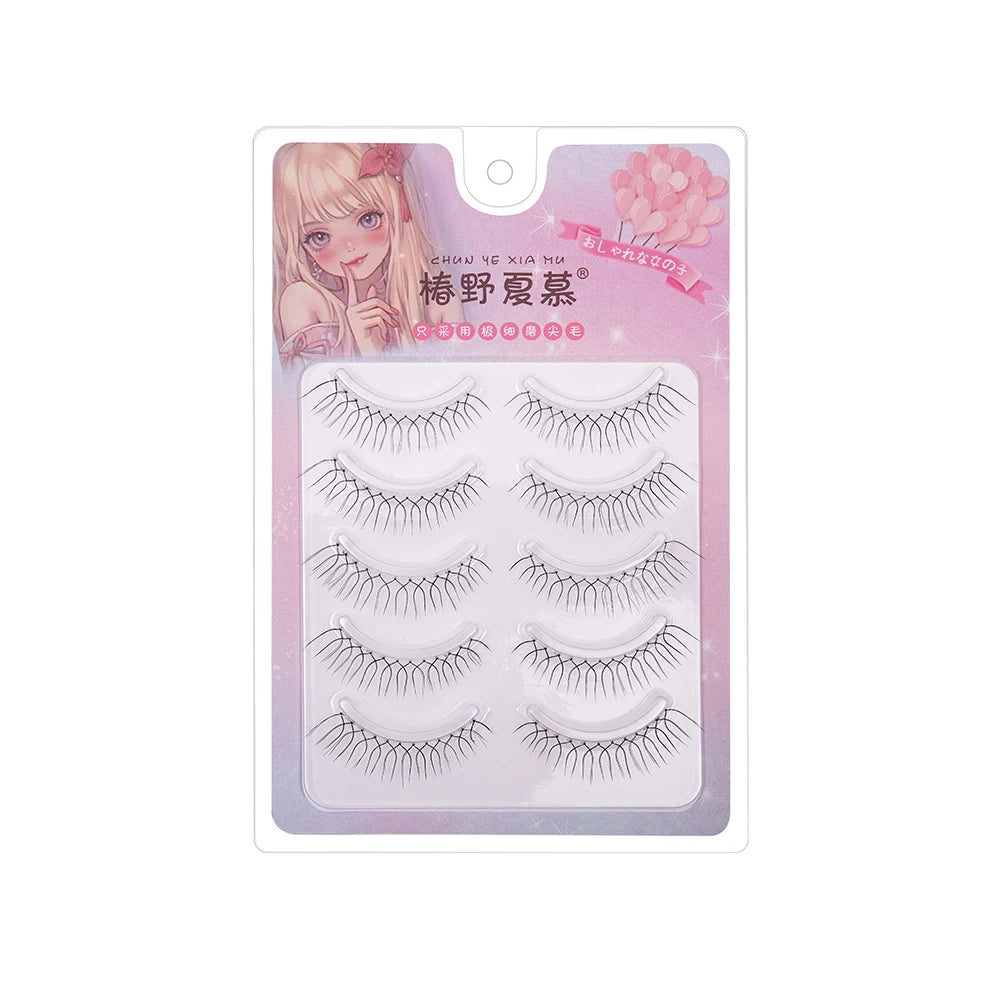 Korean U-shaped False Eyelashes Zhang Yuanying False Eyelashes Natural Wispy Soft V Shaped Lash Extension Comic Eye Clear Band