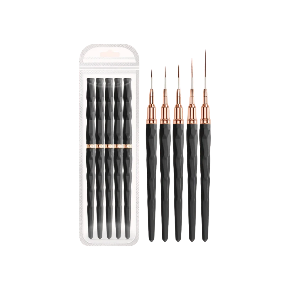 5 Pieces Set Professional Nail Art Liner Brush for Striping Painting Design,Gel Liner Nail Art Brushes for Nails