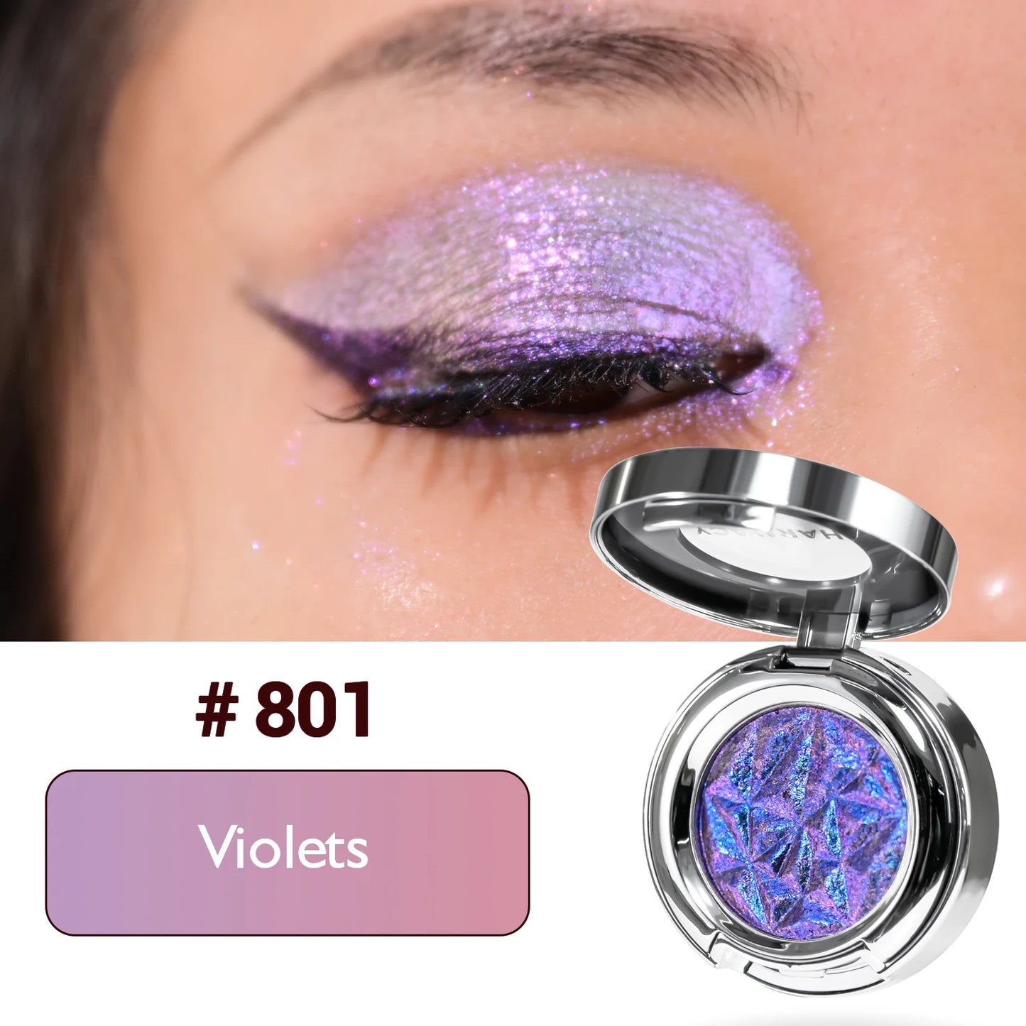 CHARMACY Duo chrome Long-lasting Eyeshadow Palette High Quality Pigment Shadows with Glitter