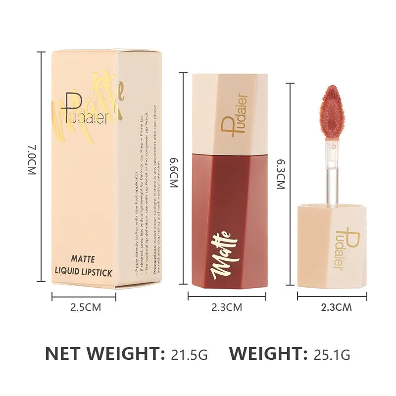 Matte Waterproof Velvet Nude Lipstick Sexy Red Brown Pigments Makeup
