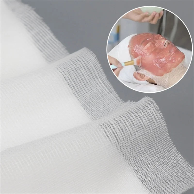 100pcs/bag White Soft Disposable Gauze Face Mask Pure Cotton Paper Sheet Beauty Salon Special Gauze Absorption Non-Irritating