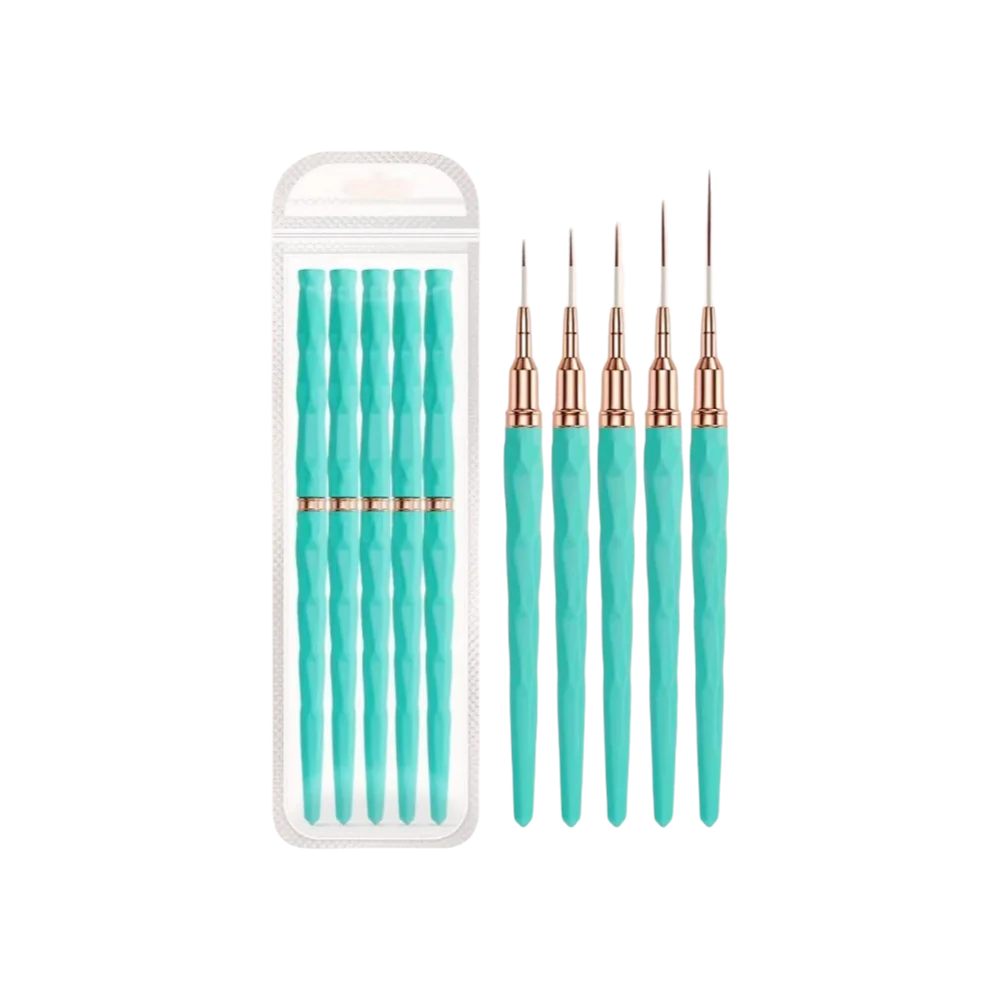 5 Pieces Set Professional Nail Art Liner Brush for Striping Painting Design,Gel Liner Nail Art Brushes for Nails