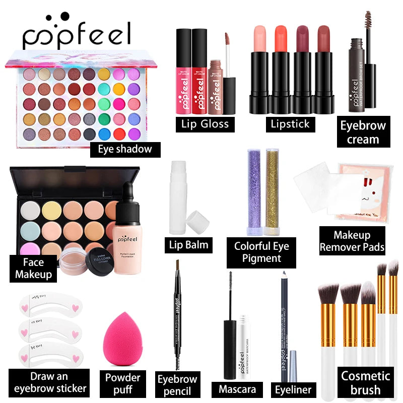 KIT005C Makeup Set Combination Beginner Beauty Makeup Girl Light Cosmetics Wholesale