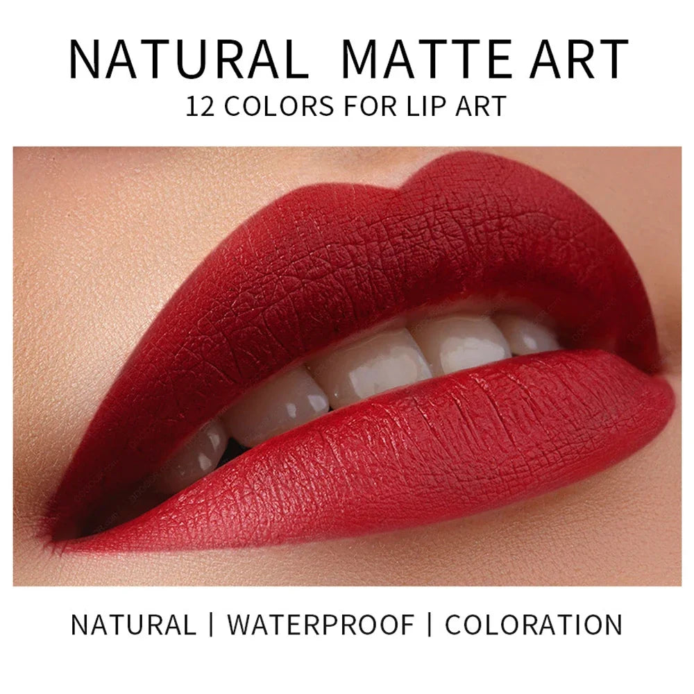 Velvet Matte Lipsticks Pencil Waterproof Long Lasting Sexy Red Lip Stick on-Stick Cup Makeup Lip Tint Pen Cosmetic