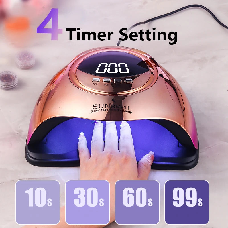 280W 66 LEDs UV LED Nail Lamp for Professional Nails Gel Polish Fast Curing Electroplated Drying Light Lamps 4 Timer Setting