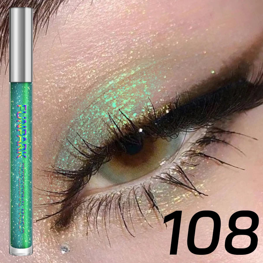 Colorful Liquid Eyeshadow Pink Green Black Diamond Shiny Eye Liner Pen Glitter Eyeshadow Palette