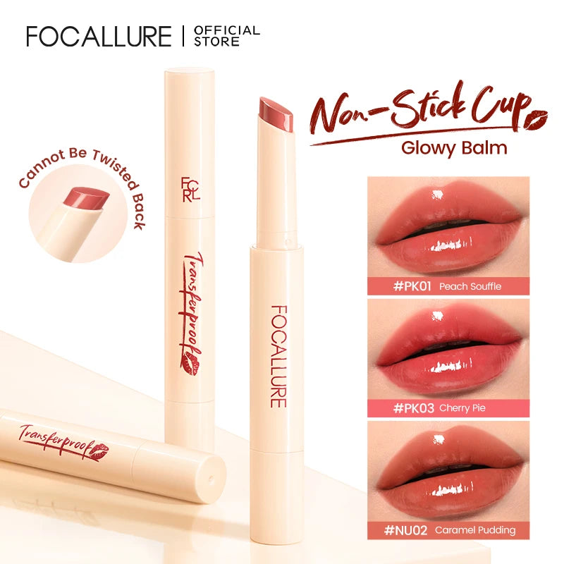 FOCALLURE Translucent Luster Moisturizing Lip Balm Long Lasting Lightweight Not-stick Cup Watery Lipstick Pen Makeup Cosmetics
