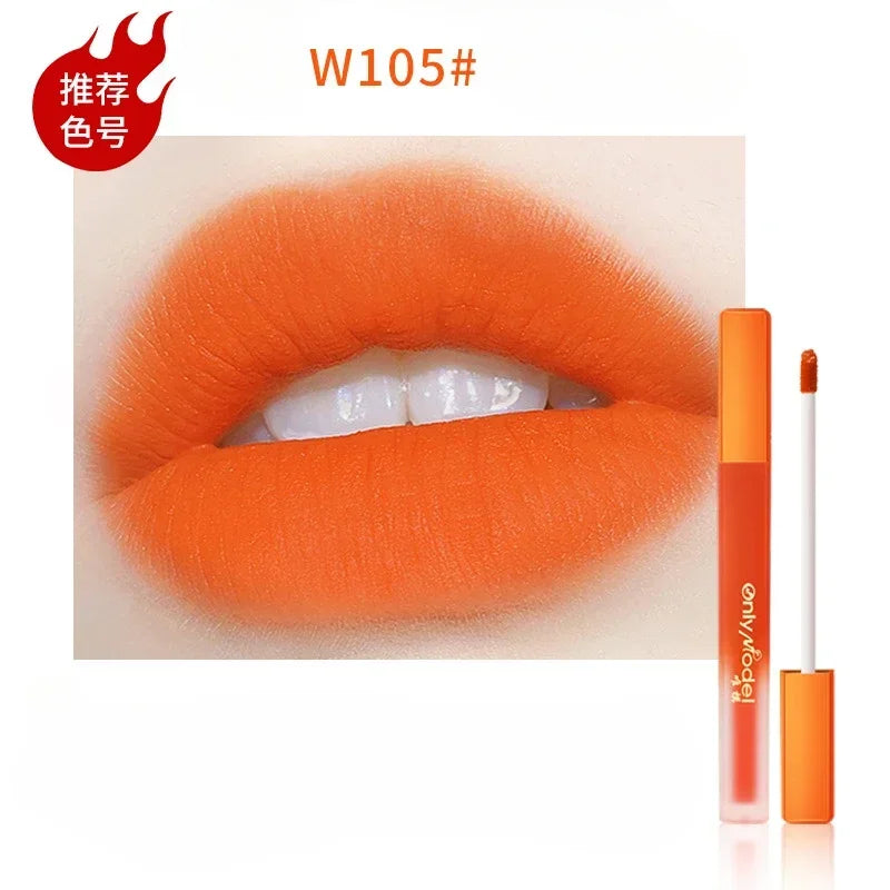 Velvet Orange Lipstick Waterproof Lasting Matte Resistant Stick Brighten Skin Lip Tint Sexy Glaze Korean Cosmetics