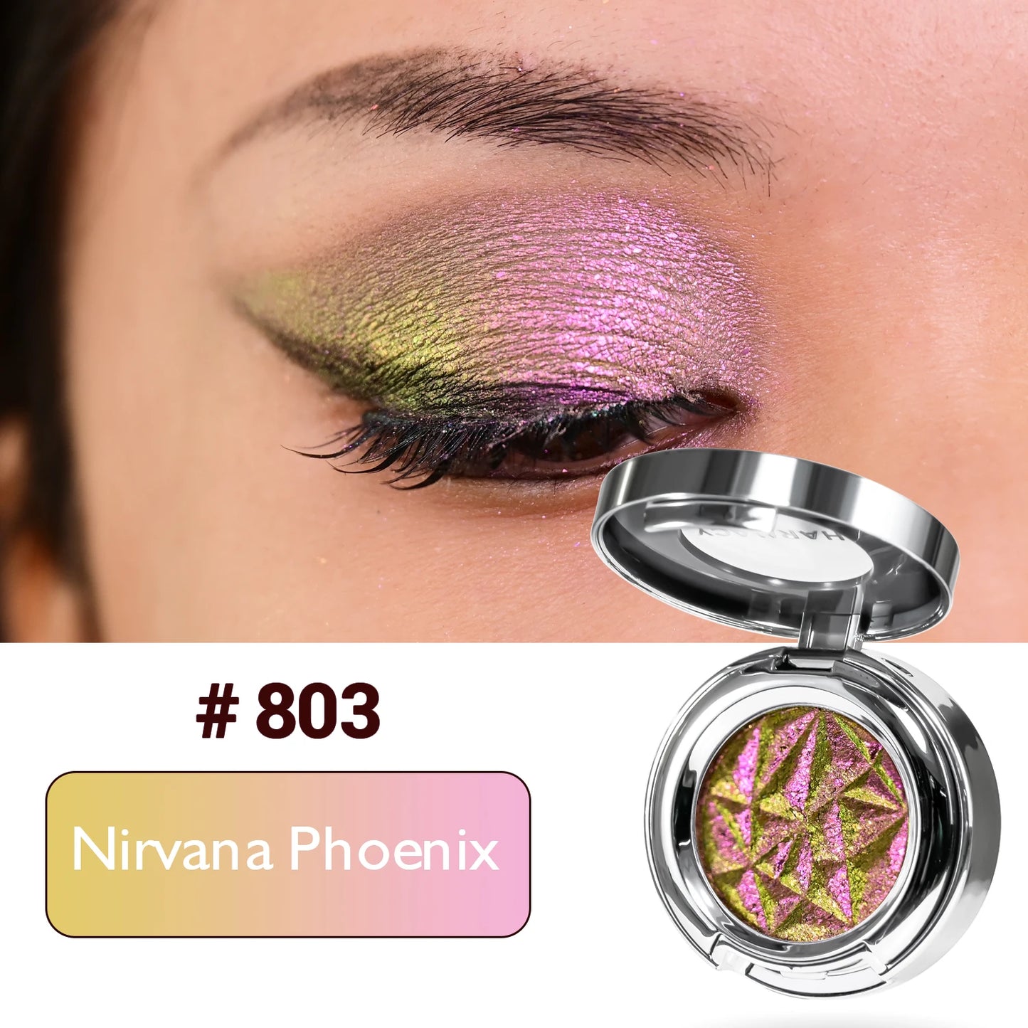 CHARMACY Duo chrome Long-lasting Eyeshadow Palette High Quality Pigment Shadows with Glitter