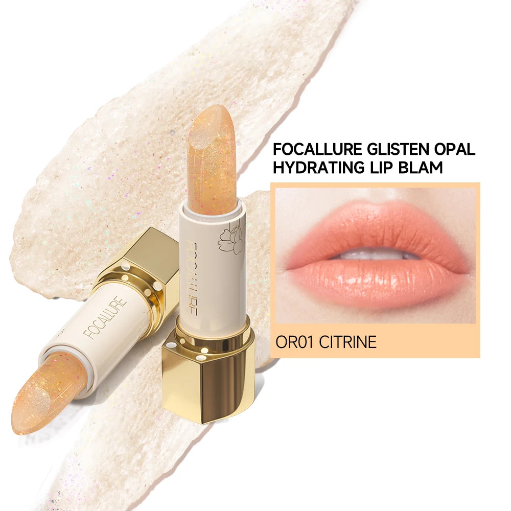 FOCALLURE Glitter Lip Balm 8 Colors Shimmer Lips Plumper Moisturizing Lipstick Long Lasting Waterproof Lip Care Makeup Cosmetics