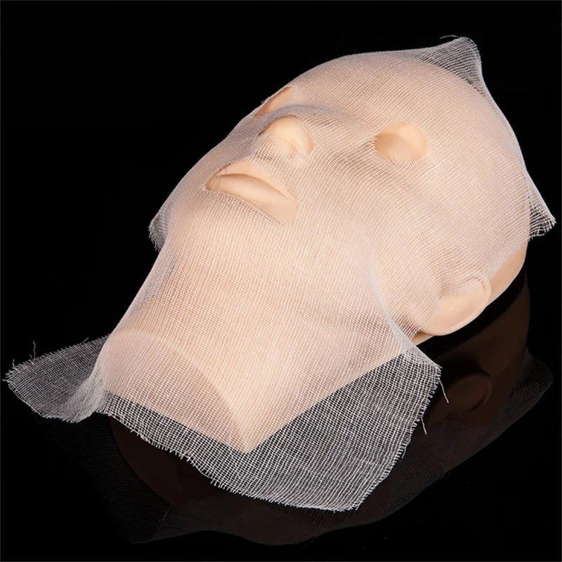 100pcs/bag White Soft Disposable Gauze Face Mask Pure Cotton Paper Sheet Beauty Salon Special Gauze Absorption Non-Irritating
