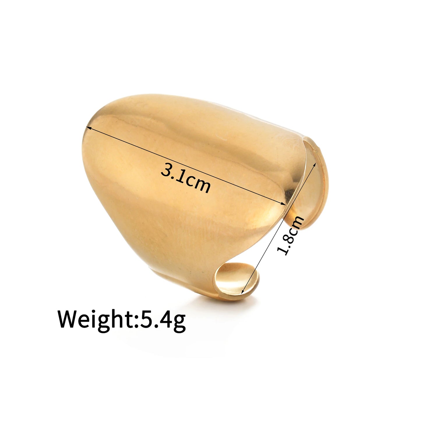 Fashion Vintage 18K Gold Plated Open Rings For Men Women Stainless Steel Temperament Couple Ring Anillo Birthday Jewelry Gifts