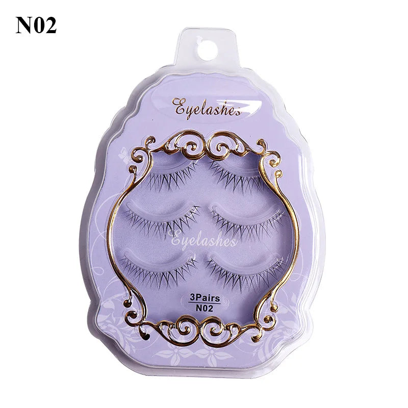 3pairs Mink Eyelashes Invisible Band Lash Extension Natural False Eyelashes Cross Cluster Fairy 3D Faux Big Eye Long Fake Lashes