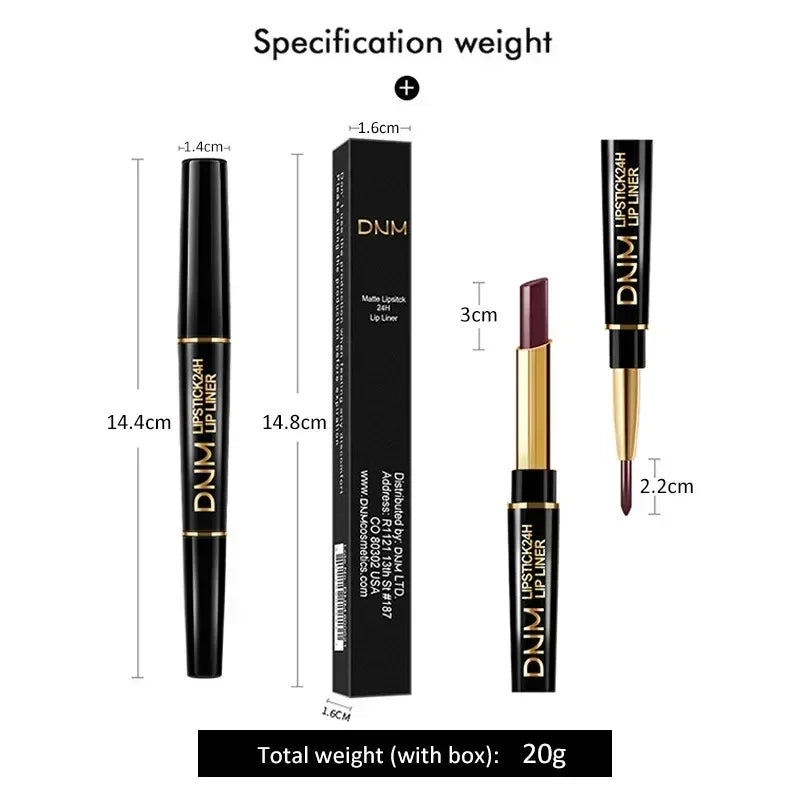 Matte Lipstick Women Lip Liner 2 In 1 Makeup Matte Lipstick Durable Waterproof Nude Red Lipstick Lips Cosmetics Tools