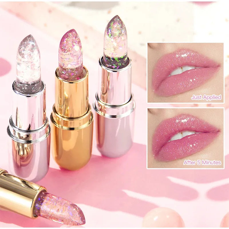 Jelly Glitter Moisturizing Lipstick 24 Hours Natural Hydrating