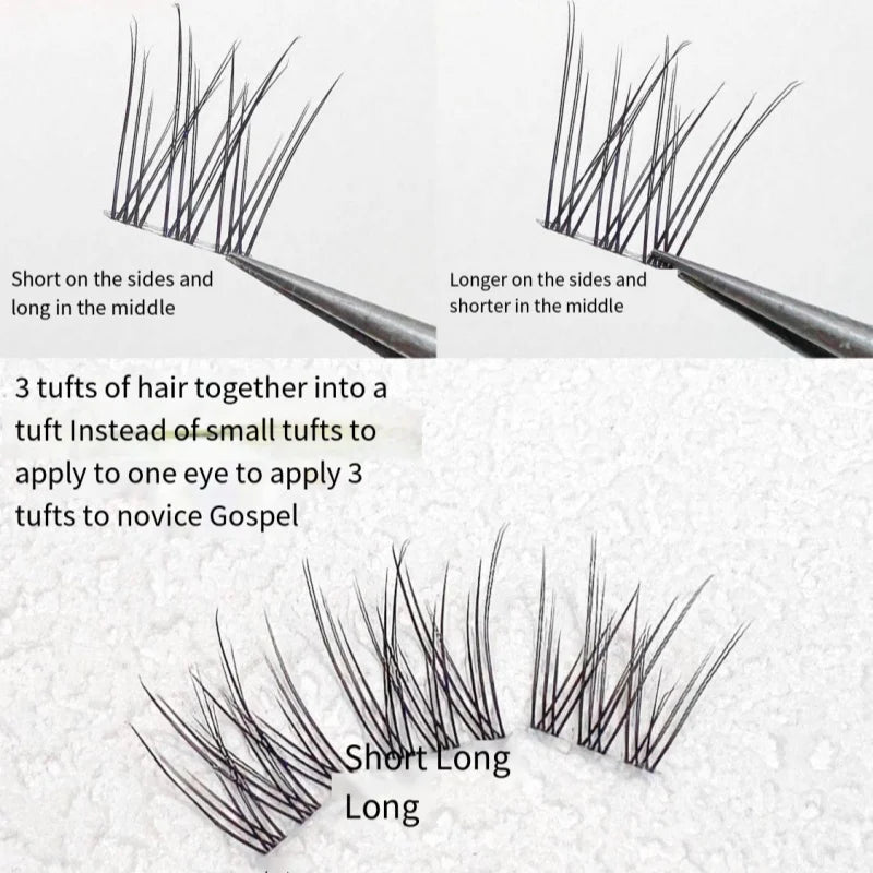 1/box 120 Bundles Mink False Eyelashes Natural Russian 3D leas Individual Eyelash extension cluster makeup tool wholesale lashes
