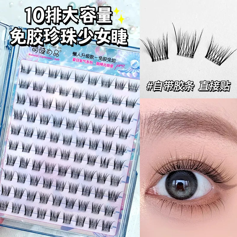 Voluminous No Need Glue Self-adhesive False Eyelashes Fluffy Fish Tail Sunflower Thick Curling Lash Extension DIY Anime Eyes