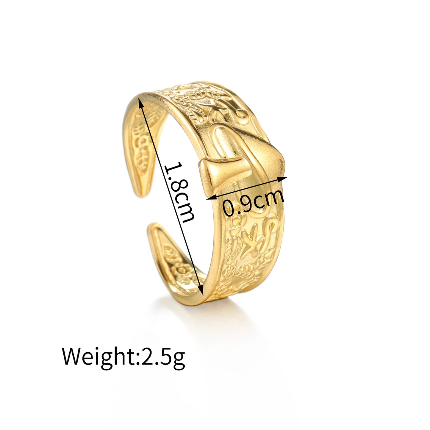 Fashion Vintage 18K Gold Plated Open Rings For Men Women Stainless Steel Temperament Couple Ring Anillo Birthday Jewelry Gifts