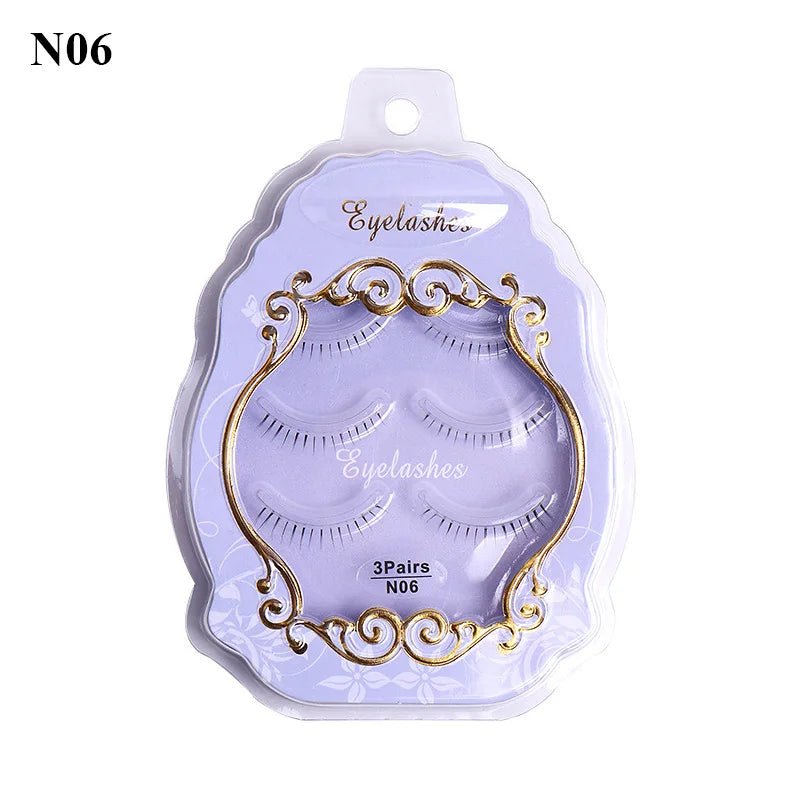 3pairs Mink Eyelashes Invisible Band Lash Extension Natural False Eyelashes Cross Cluster Fairy 3D Faux Big Eye Long Fake Lashes