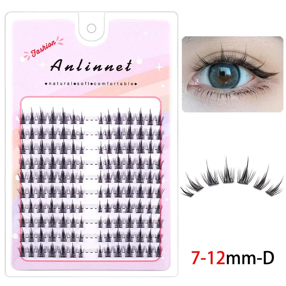 5D Mink Manga Lashes Fluffy Individual Eyelashes Natural False Eyelashes Korean Makeup eye lashes Lazy Trilogy cluster lashes