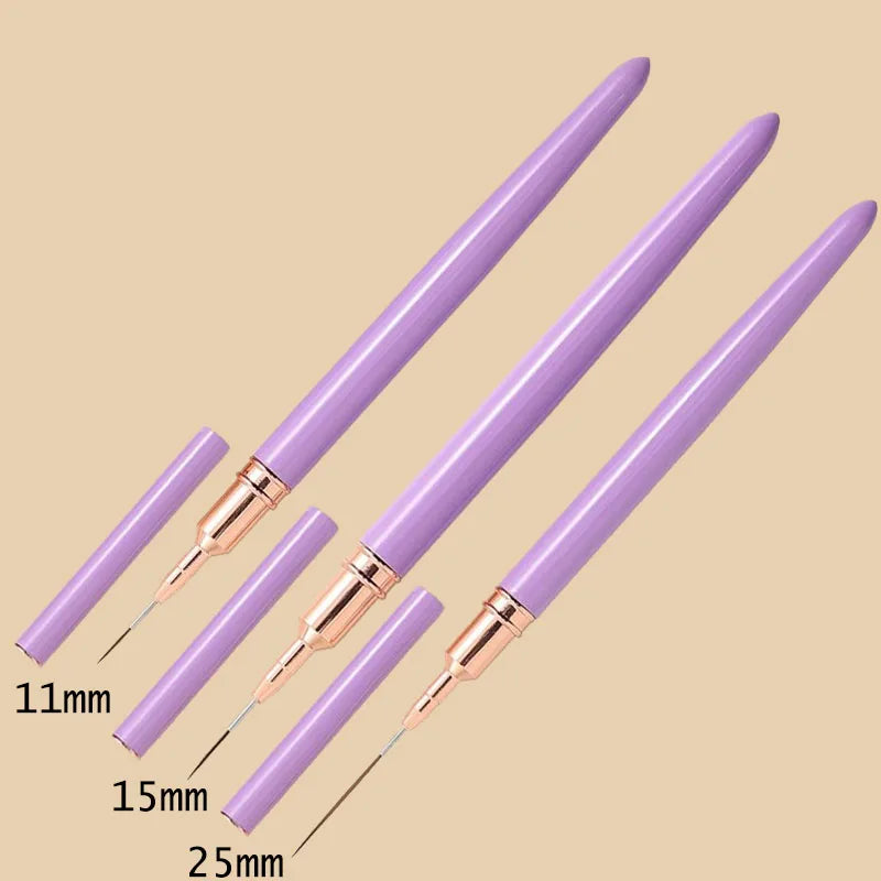 7/9/11/15/25MM Nail Liner Brush Set Handle Nail Art Pen Brush Drawing Lines Stripe Painting Flower Pen Nail Art Manicure Tools