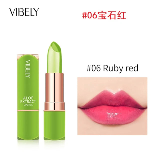 Aloe Vera Magic Lip Balm Color Change Natural Moisture Lipstick Temperature Nutritious Safe Ingredients Care Makeup Lips