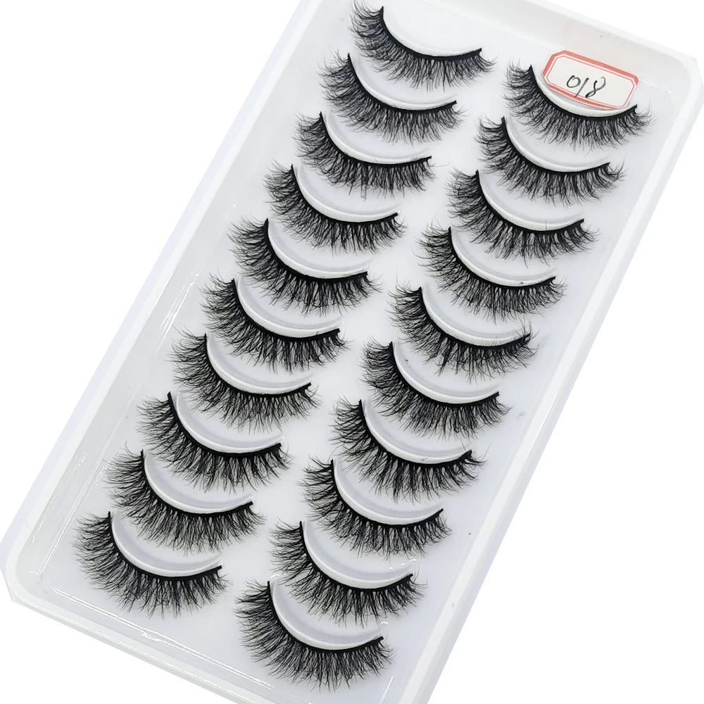 10 Pairs Natural Long False Eyelashes Fake Lashes Makeup 3d Mink Lashes Extension Short Eyelash Mink Eyelashes for Beauty