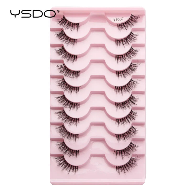 YSDO Half Lashes 5/7/10 Pairs Half False Eyelashes Soft Natural Cat Eye Lashes Makeup 3D Mink Eyelash Extension Fluffy Faux Cils