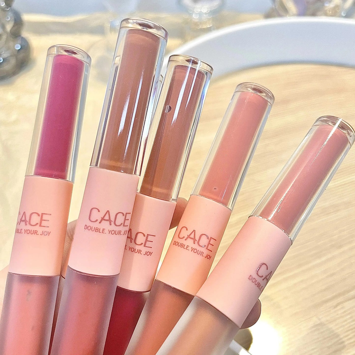 CACE Double Head Lip Gloss Sexy Red Lip Makeup