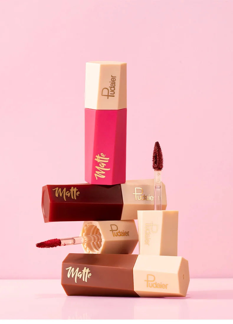 Matte Waterproof Velvet Nude Lipstick Sexy Red Brown Pigments Makeup