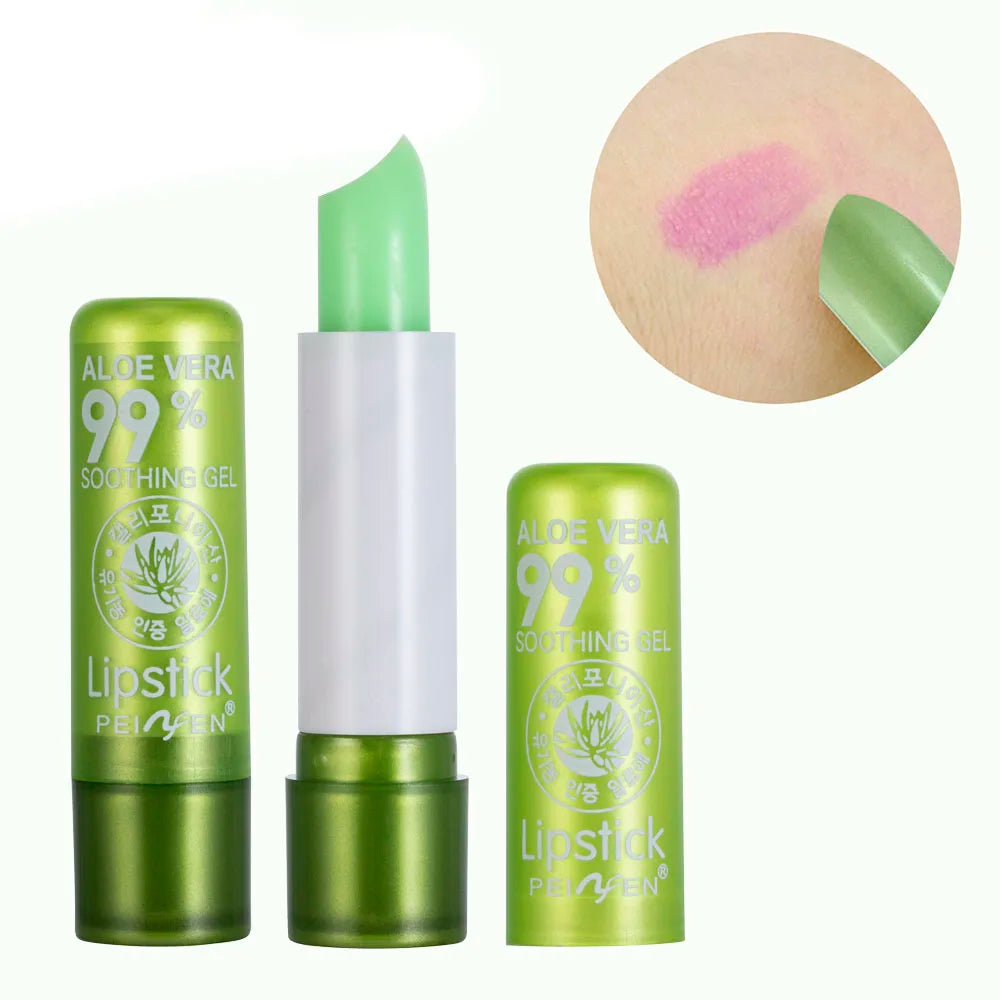 Aloe Vera Magic Lip Balm Color Change Natural Moisture Lipstick Temperature Nutritious Safe Ingredients Care Makeup Lips