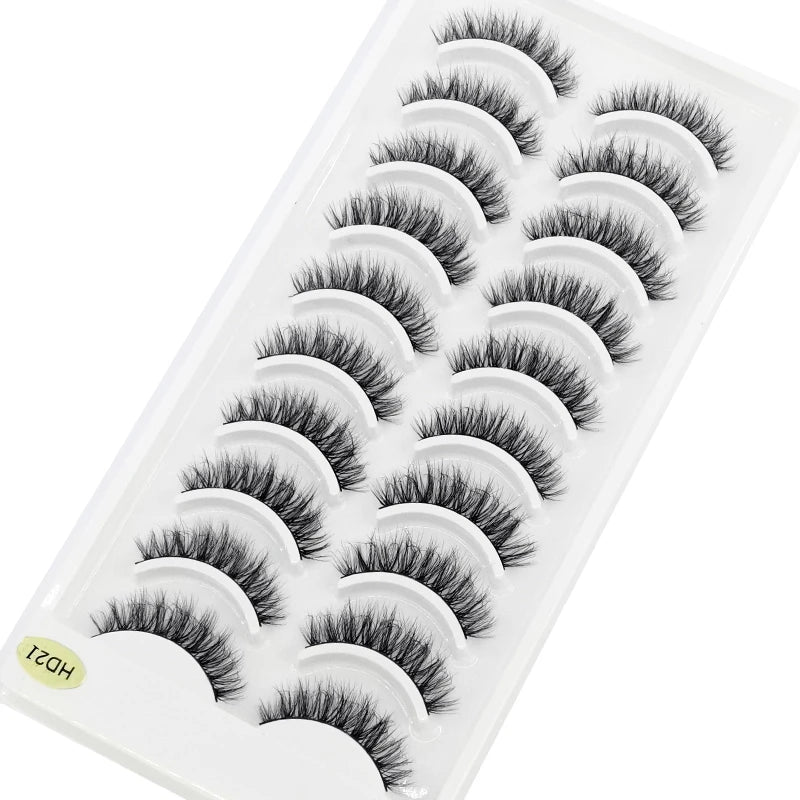 10 pairs natural long 3D mink false eyelashes fake lashes makeup kit Mink Lashes extension eye lashes short eyelashes