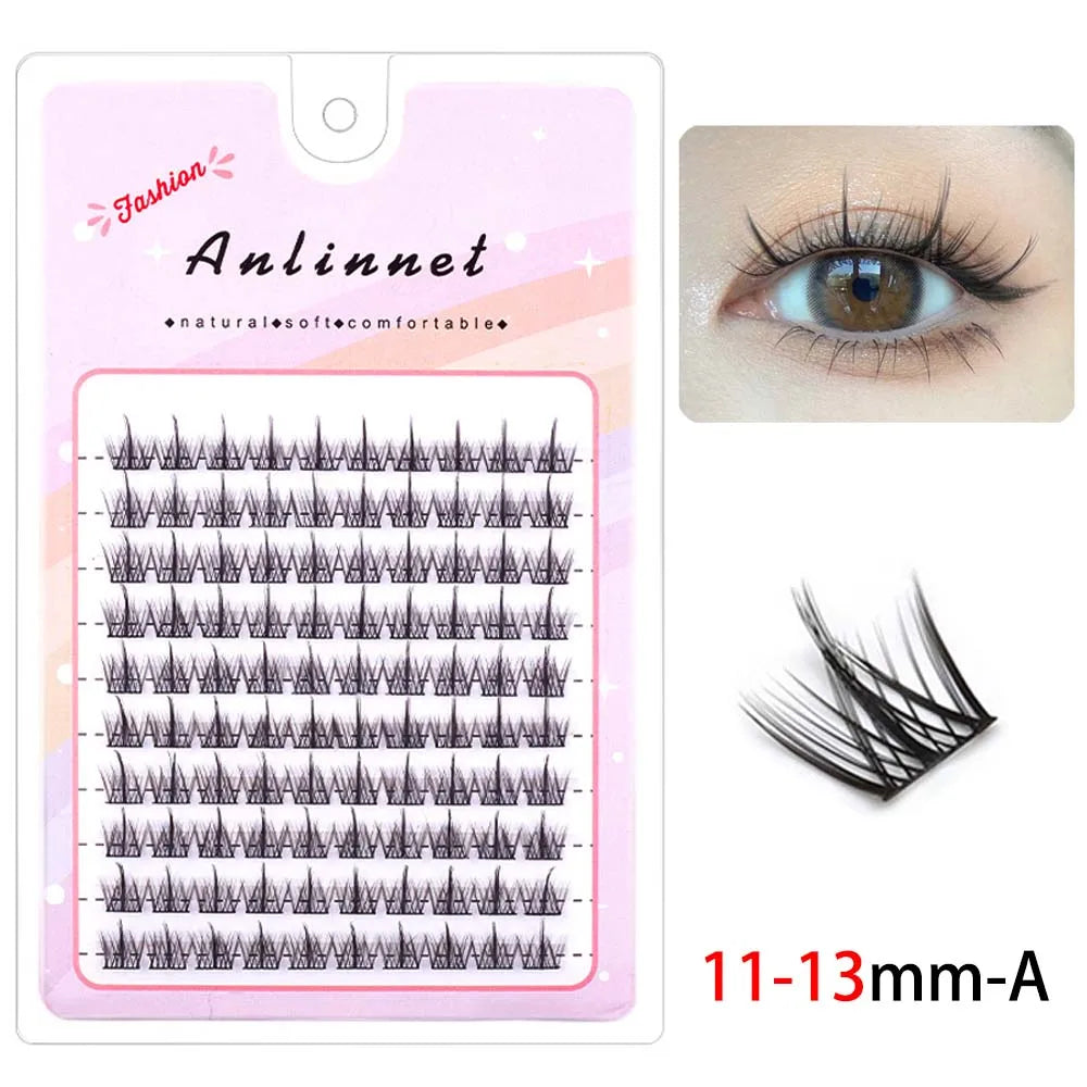 5D Mink Manga Lashes Fluffy Individual Eyelashes Natural False Eyelashes Korean Makeup eye lashes Lazy Trilogy cluster lashes