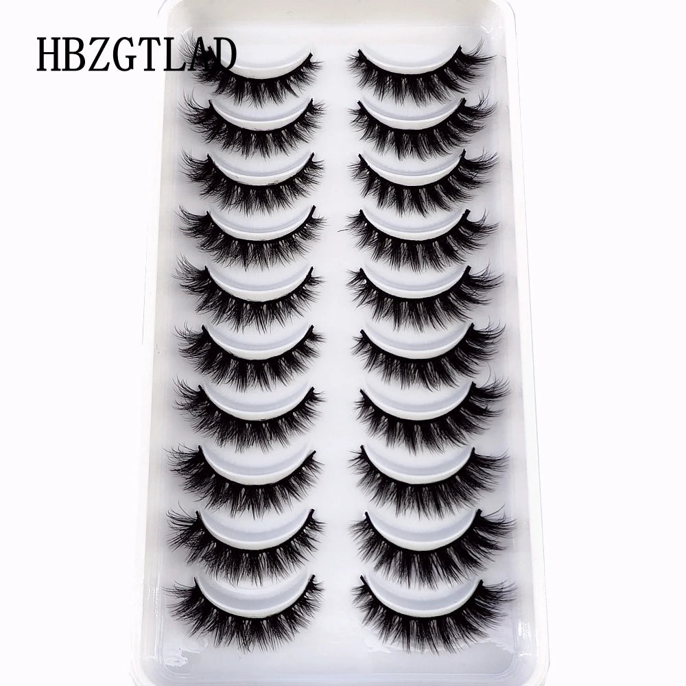 10 Pairs Natural Long False Eyelashes Fake Lashes Makeup 3d Mink Lashes Extension Short Eyelash Mink Eyelashes for Beauty
