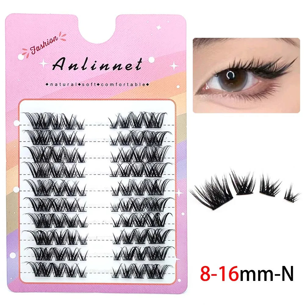 5D Mink Manga Lashes Fluffy Individual Eyelashes Natural False Eyelashes Korean Makeup eye lashes Lazy Trilogy cluster lashes