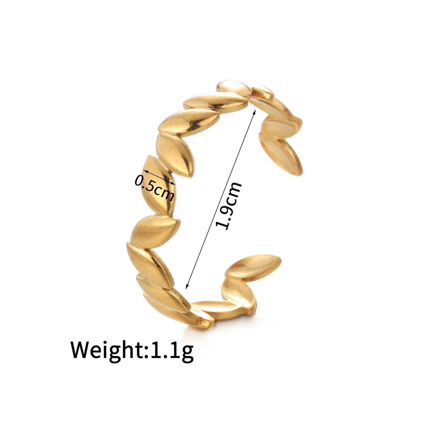 Fashion Vintage 18K Gold Plated Open Rings For Men Women Stainless Steel Temperament Couple Ring Anillo Birthday Jewelry Gifts