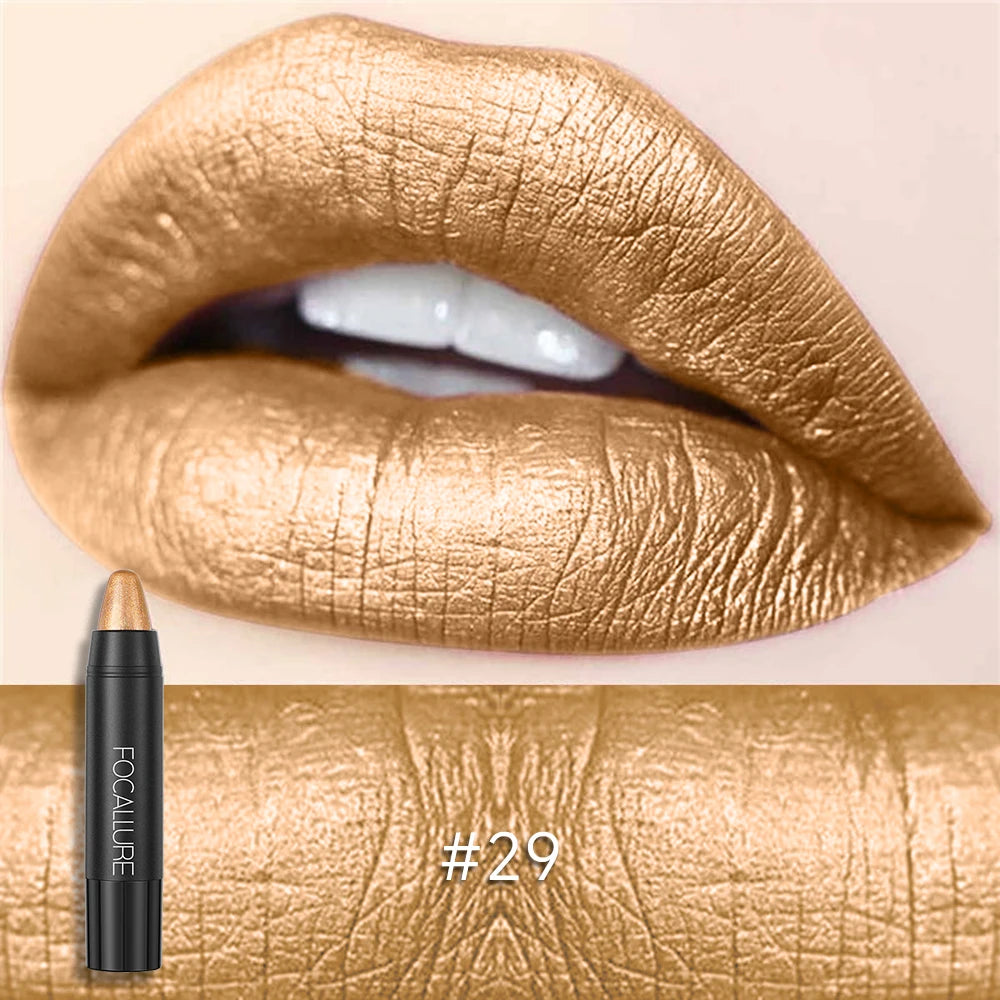 FOCALLURE Nude Velvet Matte Lipstick Waterproof Long-lasting Rendering Non-stick Sexy Lipbalm Lip Pencil Women Cosmetics Makeup