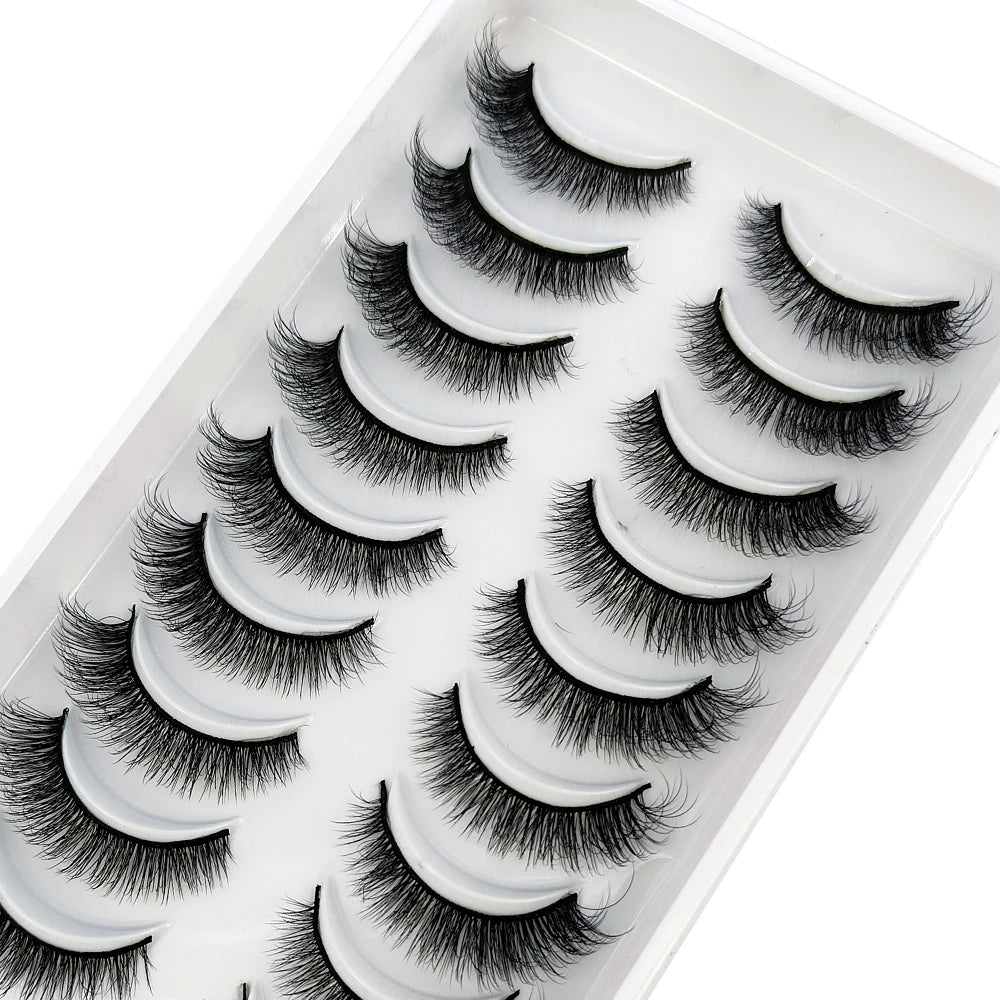 10 pairs natural long 3D mink false eyelashes fake lashes makeup kit Mink Lashes extension eye lashes short eyelashes