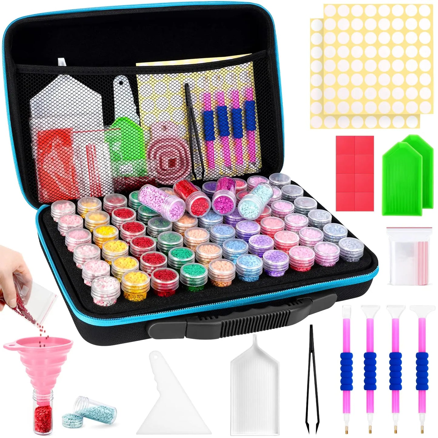 Diamond Painting Storage Containers 60 Slots Accessories and Tools DIY Art Craft Jewelry Beads Rhinestones Organizer Box